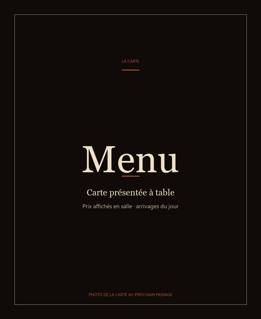 Carte Le Grillardin, photo de la carte au prochain passage